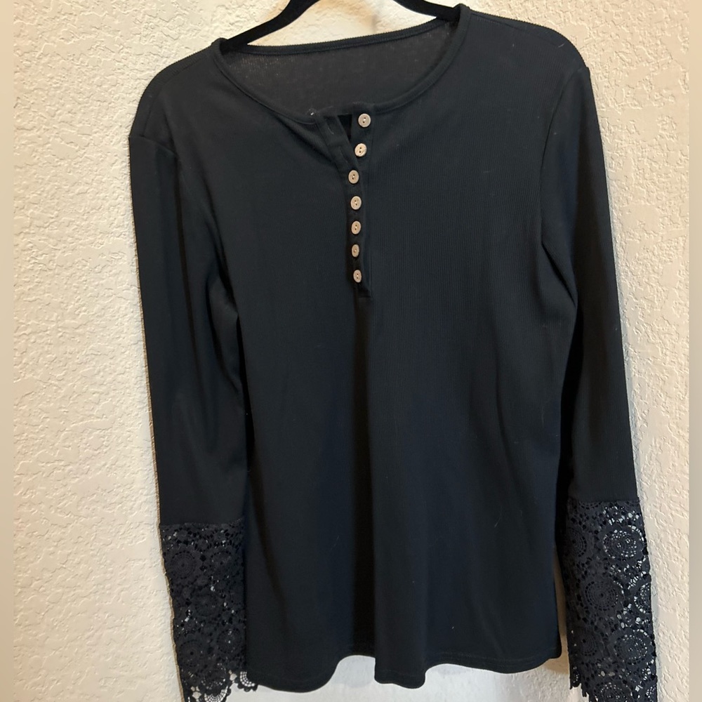 Lace Sleeved Henley